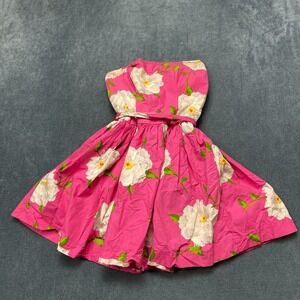 Abercrombie & Fitch Sun Dress Womens M Pink Payton Floral Tie Waist Strapless